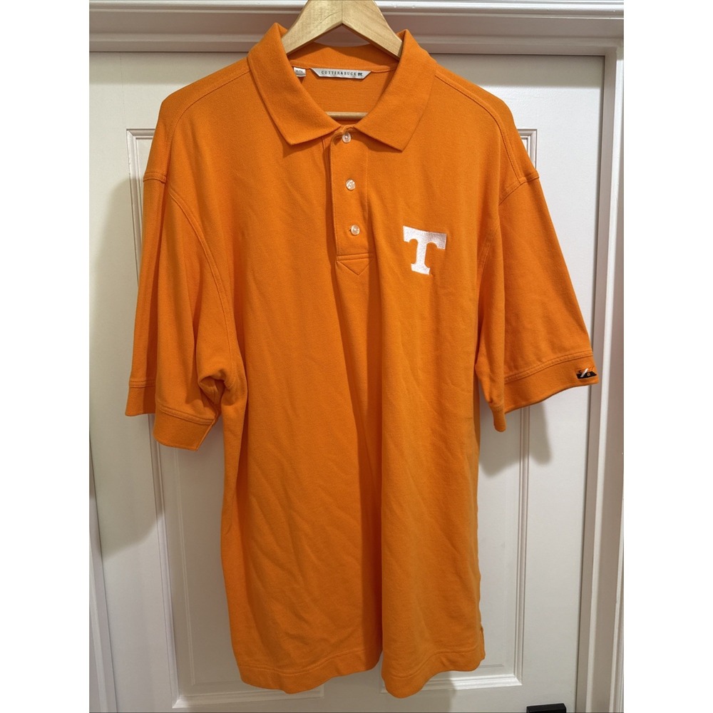 Uni. of Tennessee Volunteers Cutter Buck Polo Shirt Mens XL Orange Short Sleeve